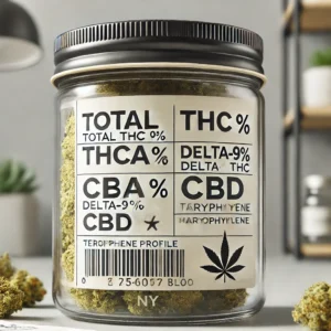 THC label guide on NYC cannabis packaging