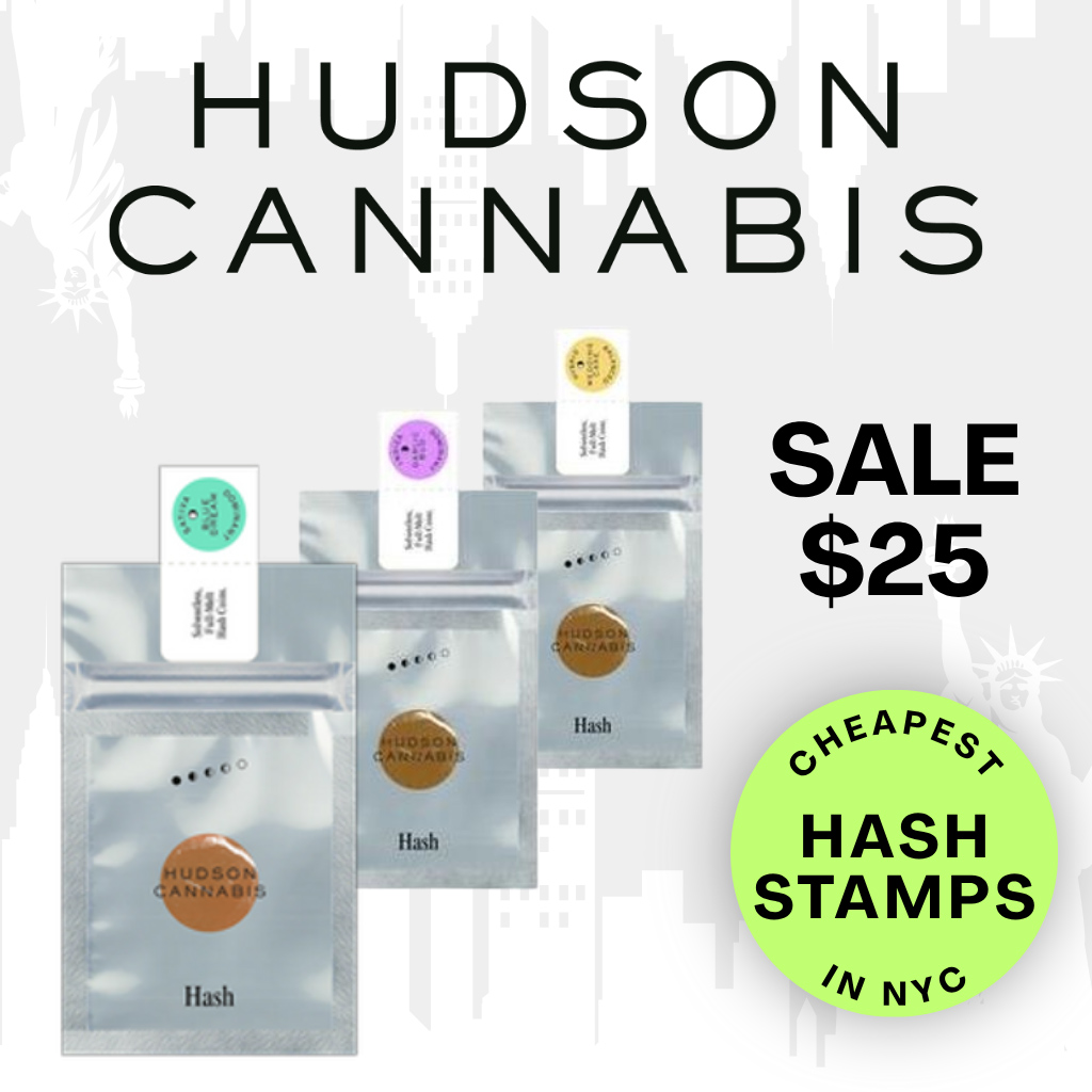 A promo for a sale on Hudson Cannabis Hash Stamps