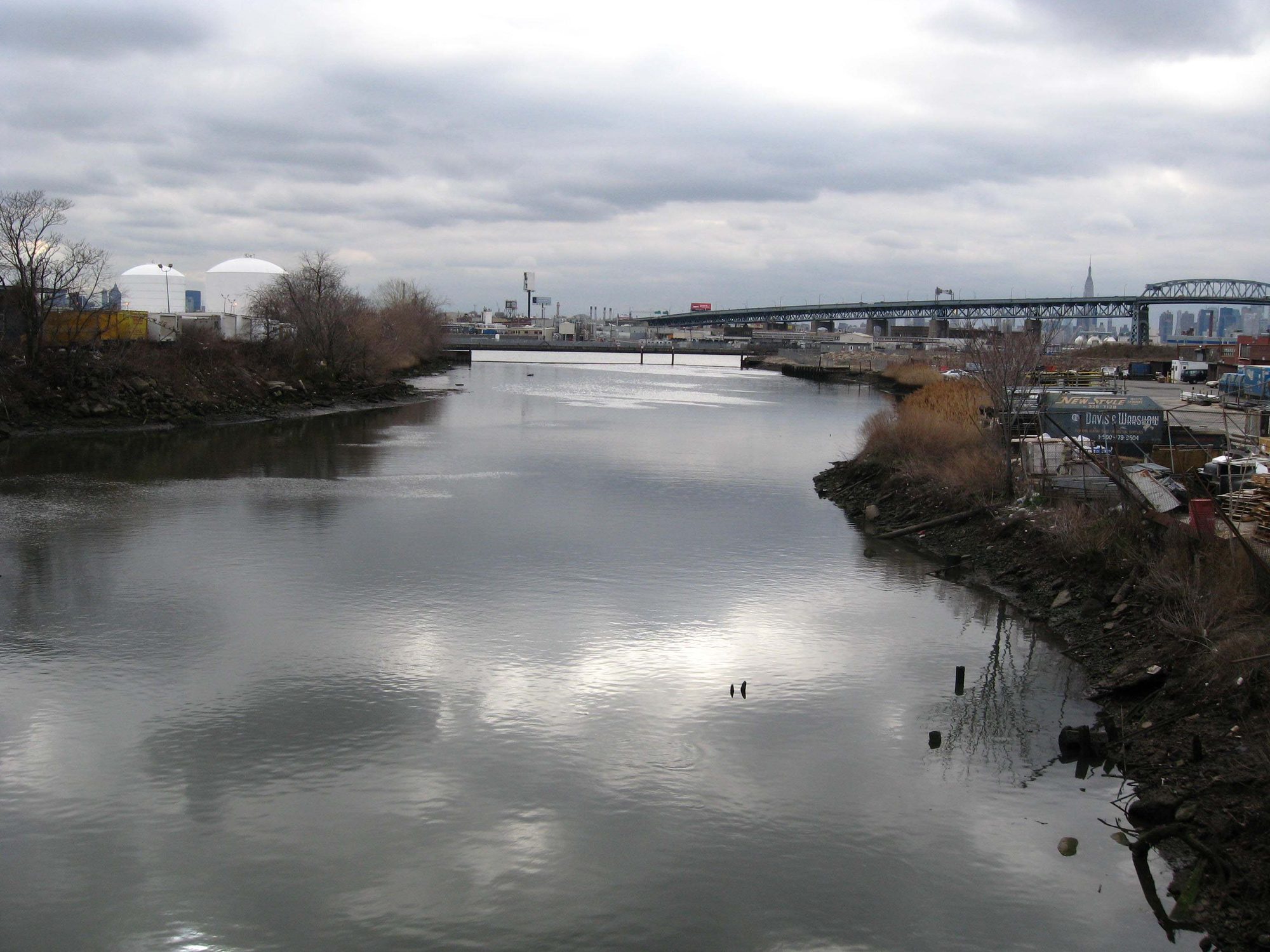 Maspeth Creek from 49th Street, a working waterfront in Maspeth, Queens