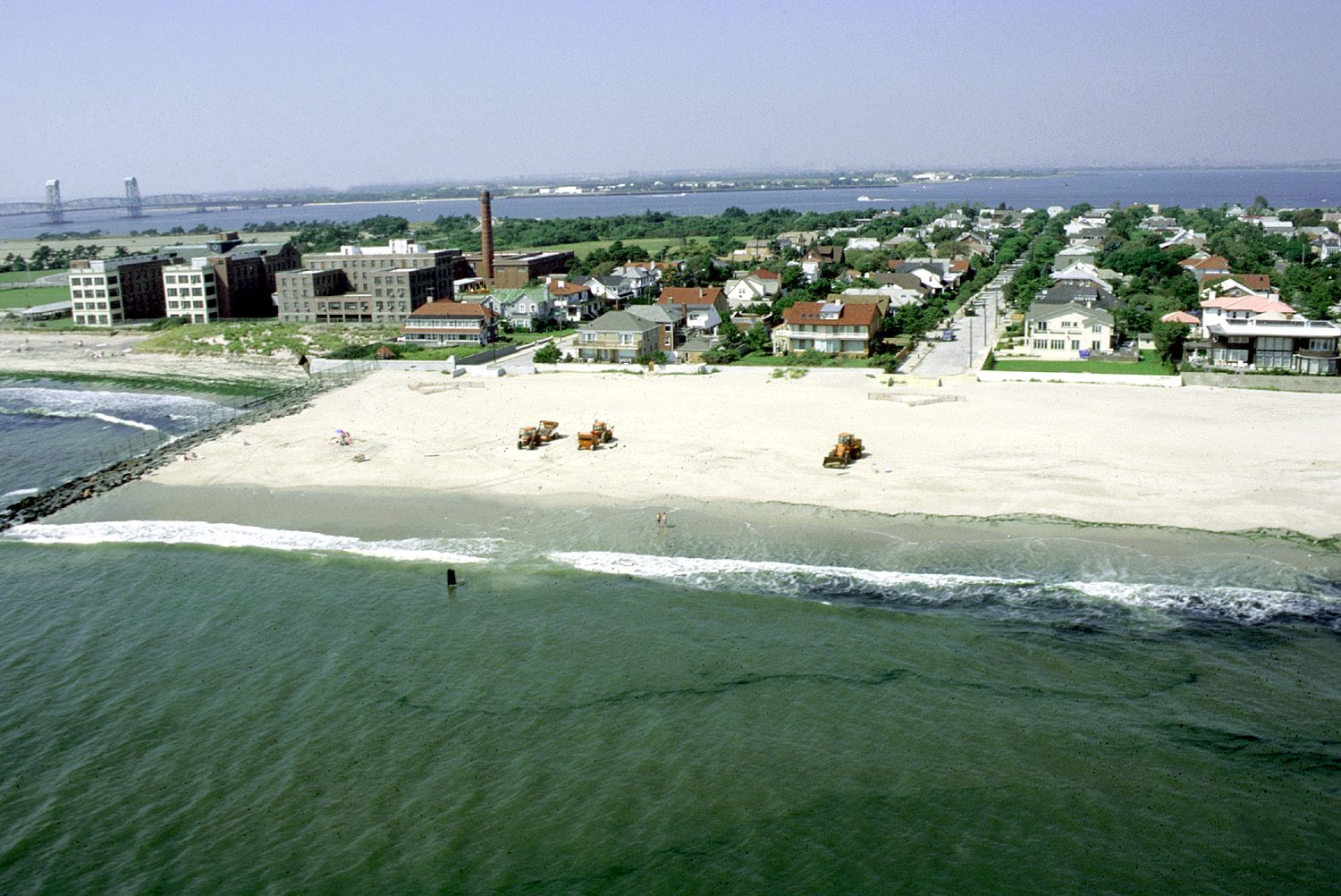 Aerial view of the western Rockaway peninsula coastline by Neponsit