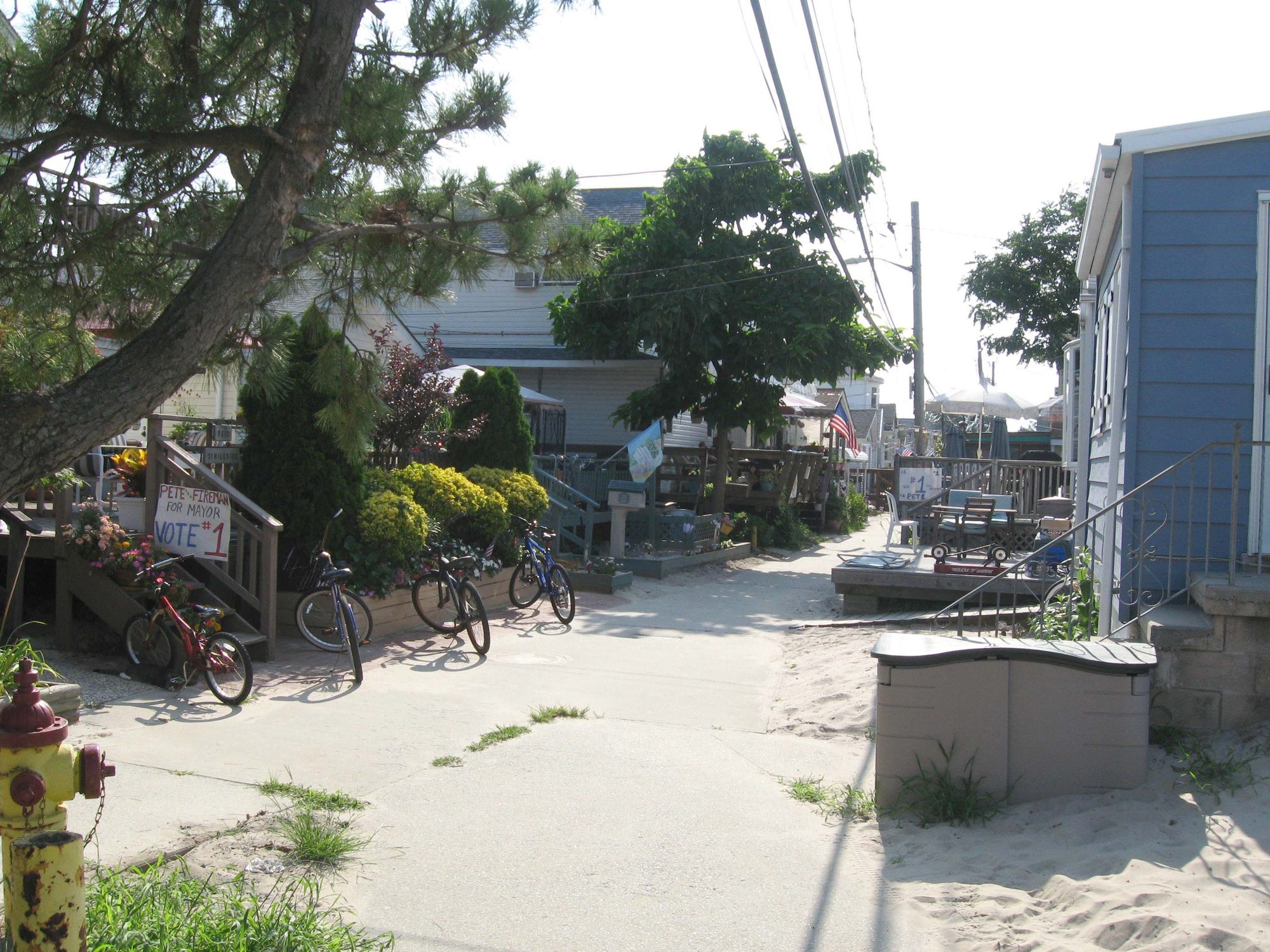 Residential street inside the private Breezy Point Cooperative community in Roxbury