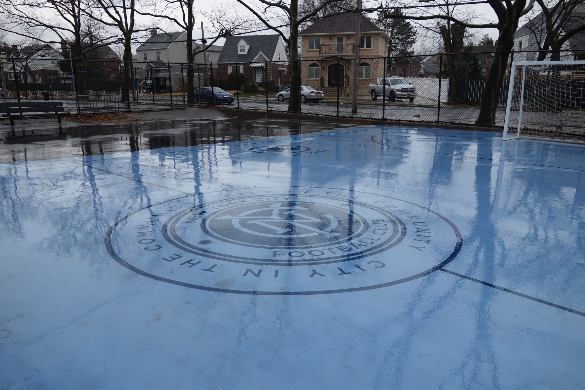 Paved soccer field at Utopia Playground in Queens